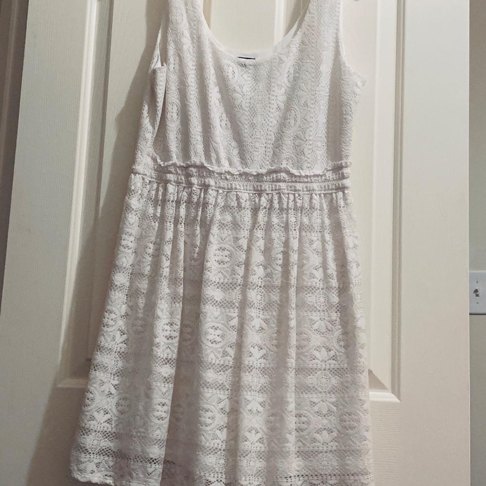 White Lace Sleeveless  Dress